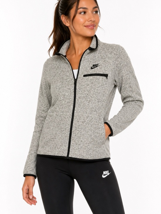 Nike Jackets & Blazers - Nike Women's Grey Full-Zip Fleece Jacket